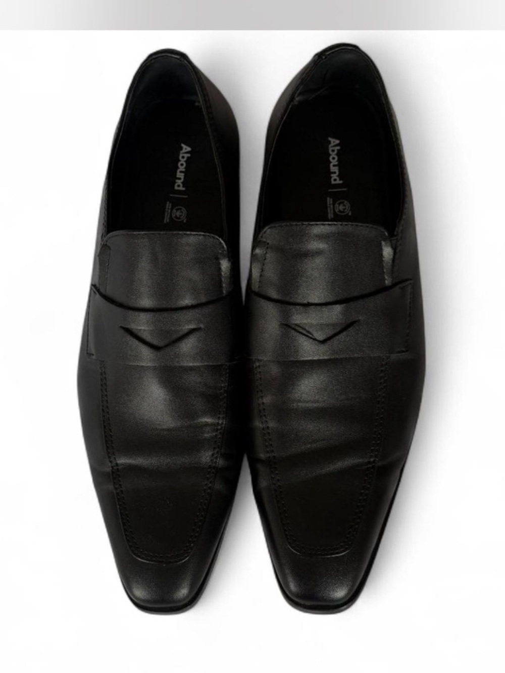 Abound Black Leather Penny Loafers for Men